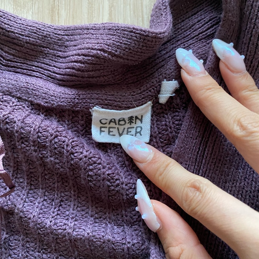 Purple Knit Cardigan - Picture 3 of 8